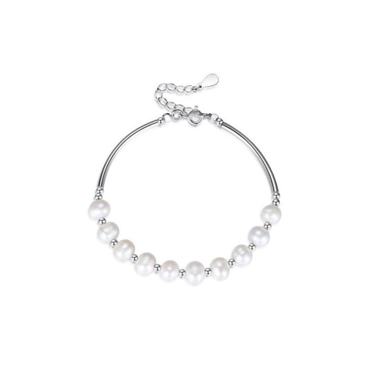 Sidabrinė apyrankė su tikrais perlais