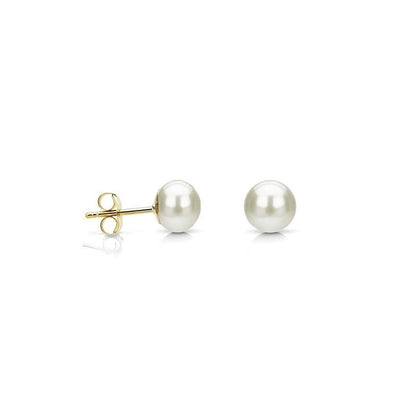 Sterling Silver Gold Plated Pearl Studs