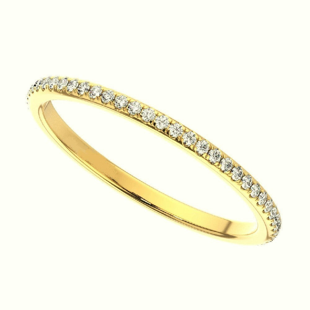 Sterling Silver Gold Plated 1.5 mm CZ Band Ring