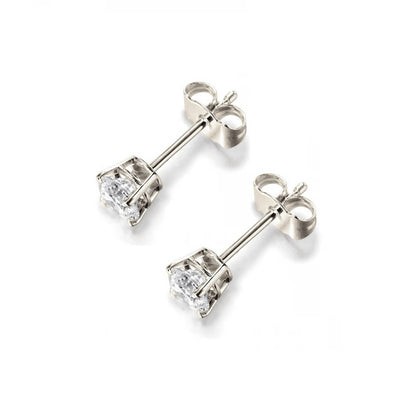 Sterling Silver Rhodium Plated 2 - 8 mm CZ Studs