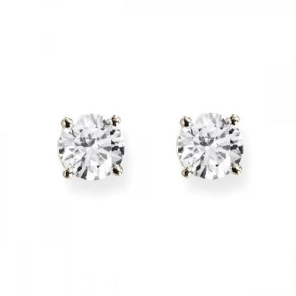 Sterling Silver Rhodium Plated 2 - 8 mm CZ Studs