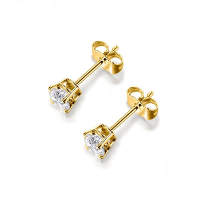 Sterling Silver Gold Plated 2 - 8 mm CZ Studs