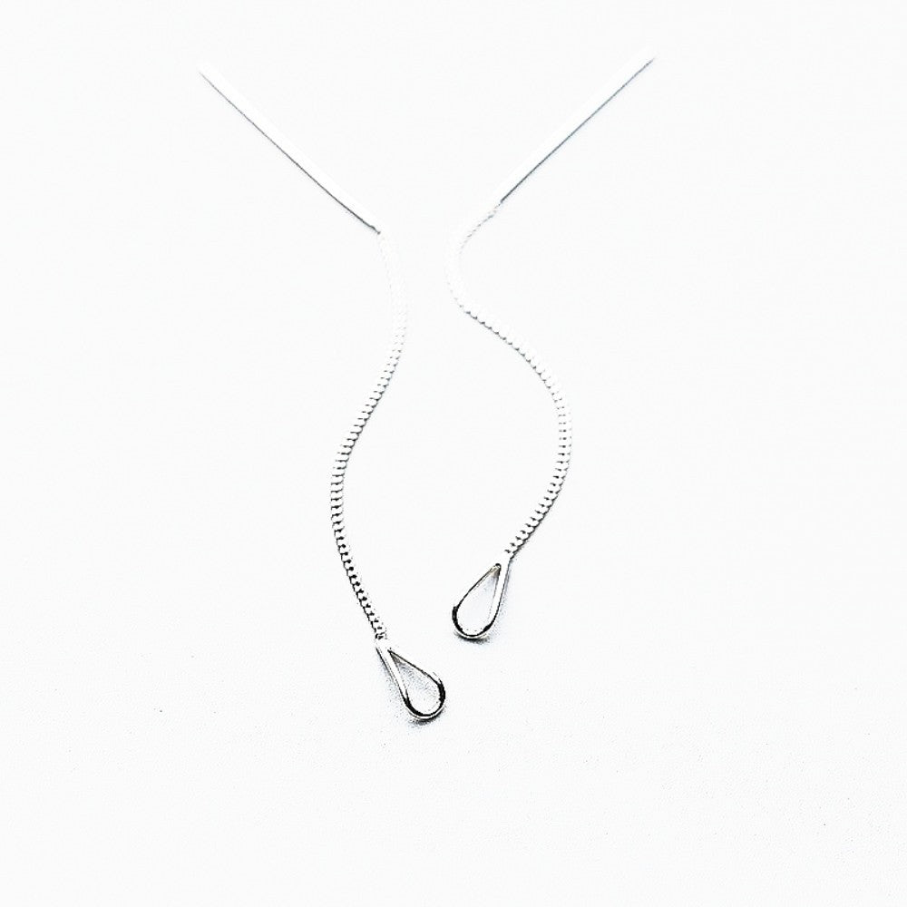 Sterling Silver Chain Drop Earrings