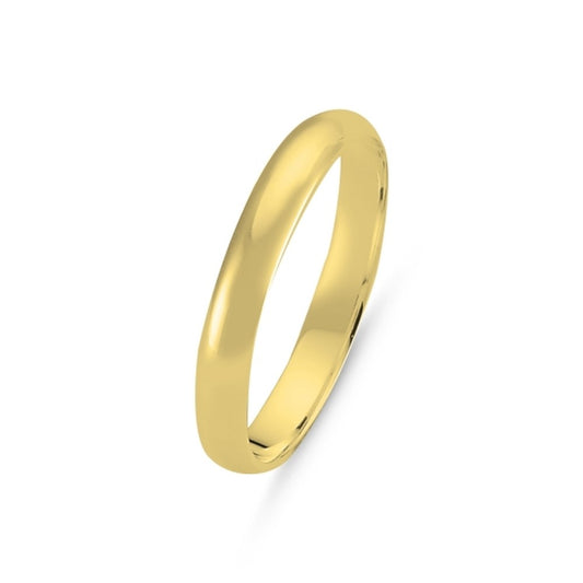 Sterling Silver Gold Plated 3 mm Classic Band Ring