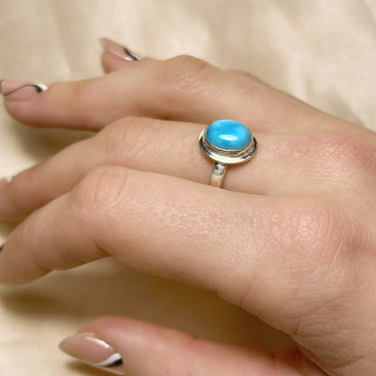 Sterling Silver Oval Turquoise Ring