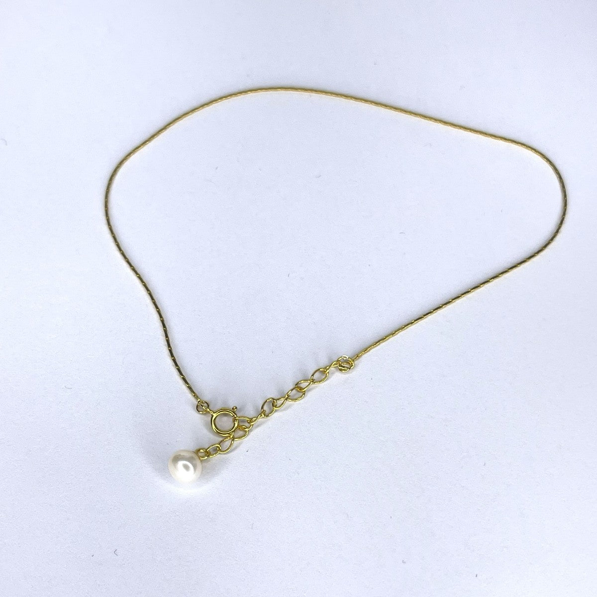 Sterling Silver Gold Plated Freshwater Pearl Anklet