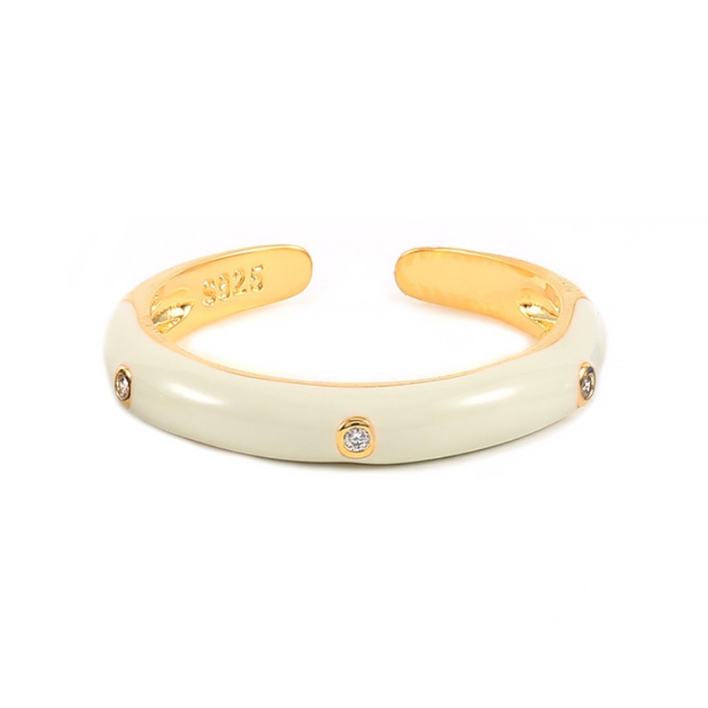 Sterling Silver Gold Plated Enamel Ring