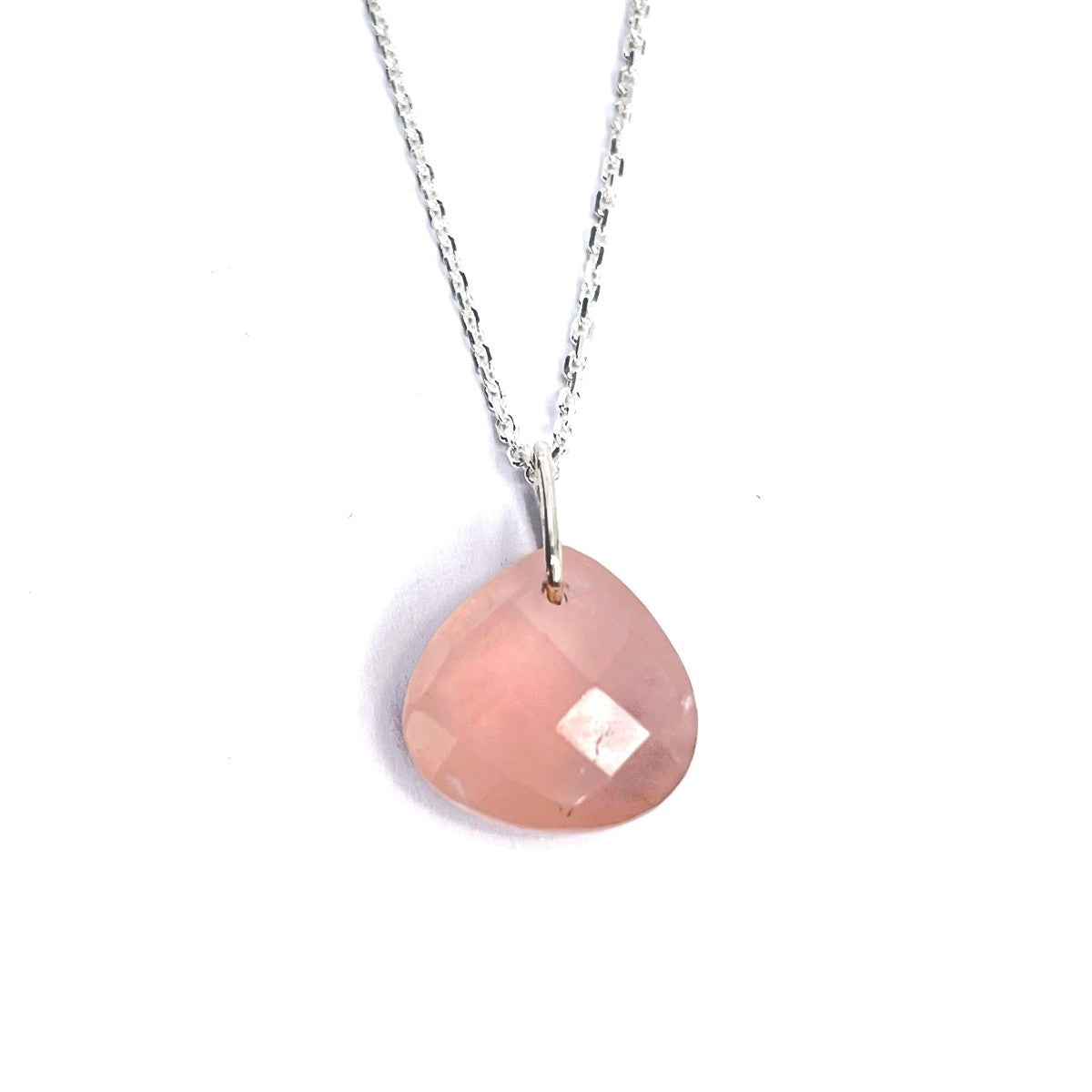 Sterling Silver Rose Quartz Pendant Necklace