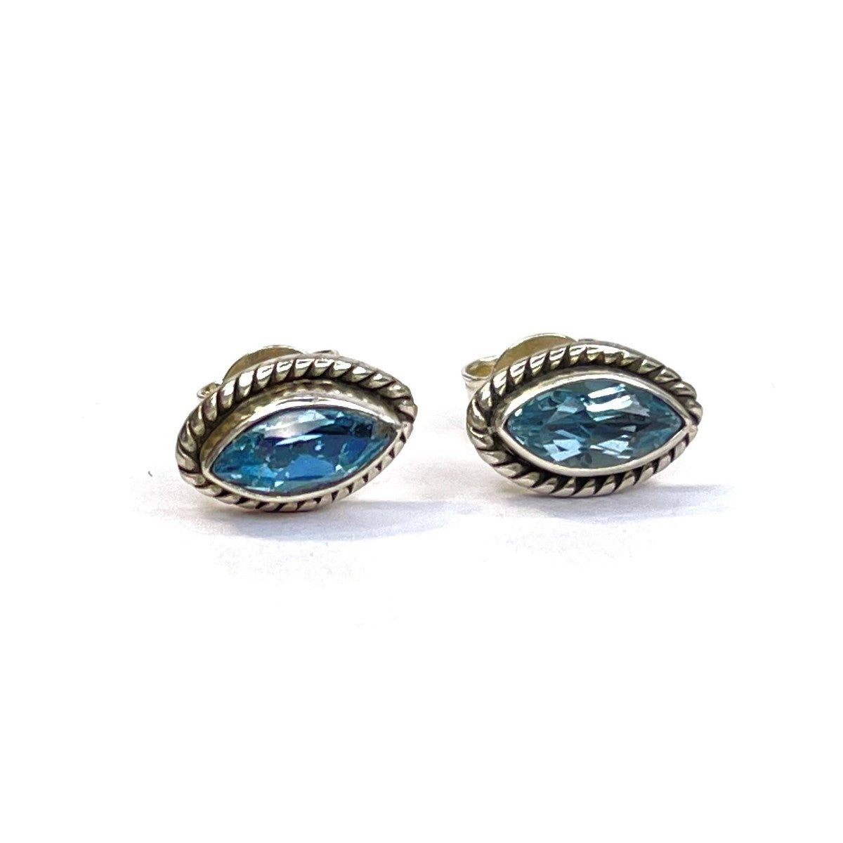 Sterling Silver Blue Topaz Studs