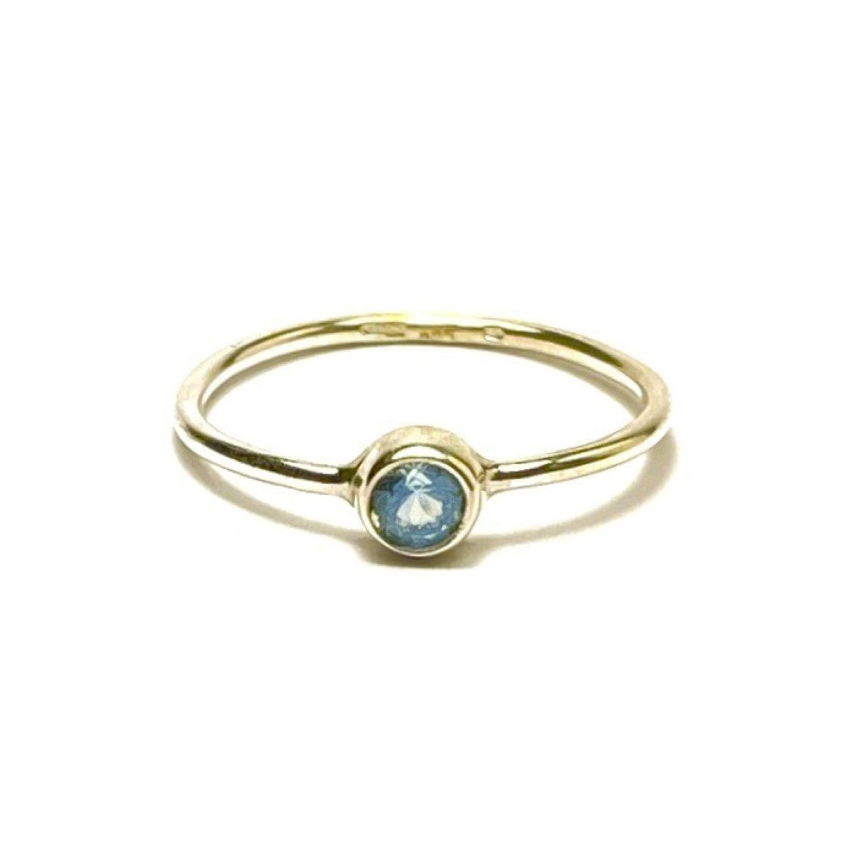 Sterling Silver Minimalist Blue Topaz Ring