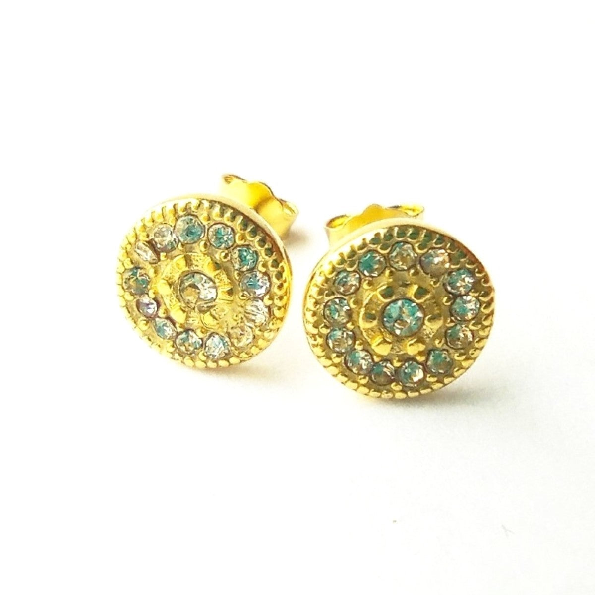 Sterling Silver Gold Plated Round Studs