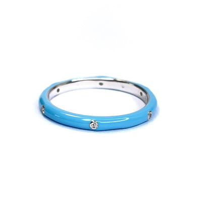 Sterling Silver Blue Enamel Ring