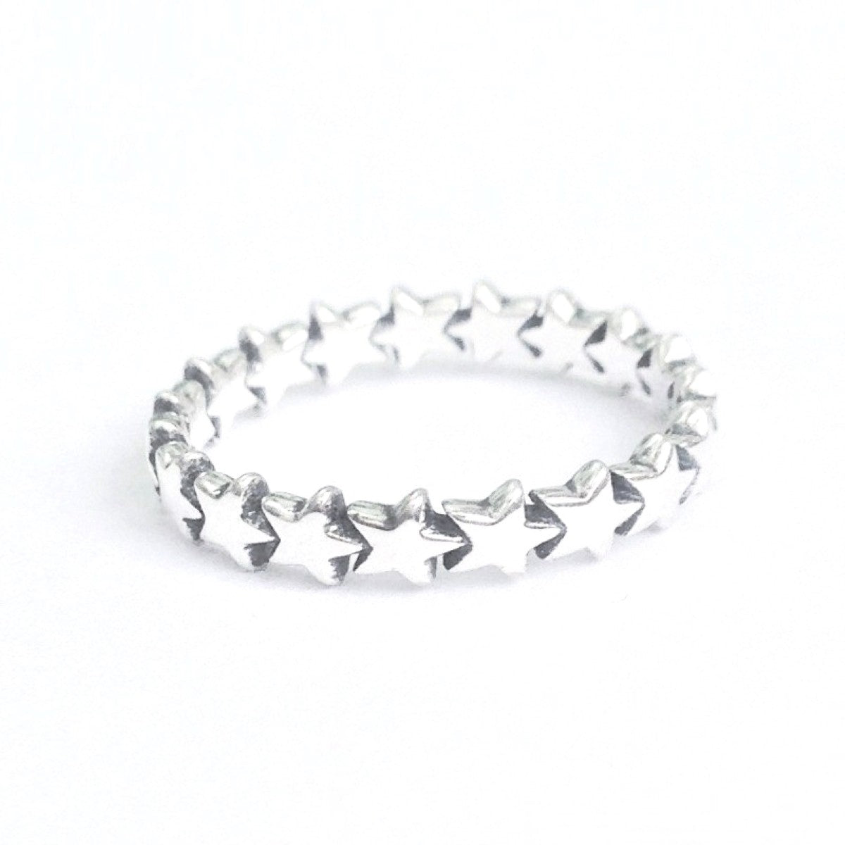 Sterling Silver Star Band Ring