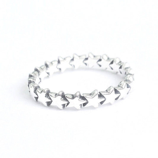 Sterling Silver Star Band Ring