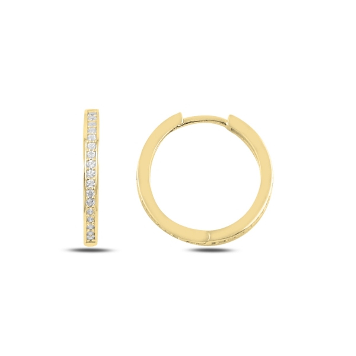 Silver Gold Plated 12 - 20 mm CZ Hoops