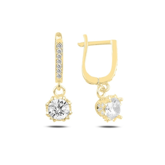 Sterling Silver Gold Plated English Lock Earrings