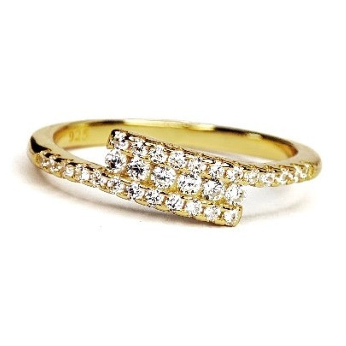 Silver Gold Plated CZ Ring