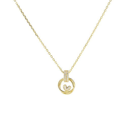 Sterling Silver Gold Plated Circle Necklace