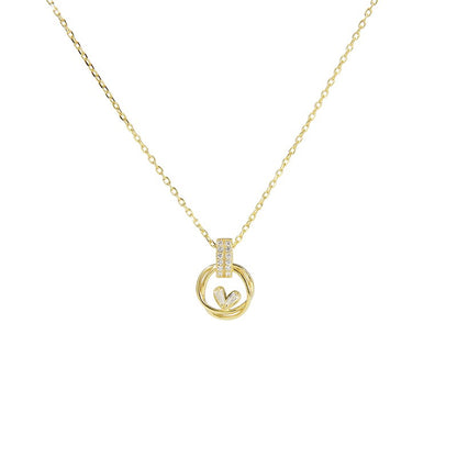 Sterling Silver Rose Gold Plated Circle Necklace