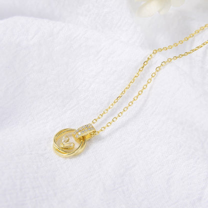 Sterling Silver Rose Gold Plated Circle Necklace