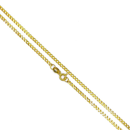 Sterling Silver Gold Plated 2.1 mm Curb Chain