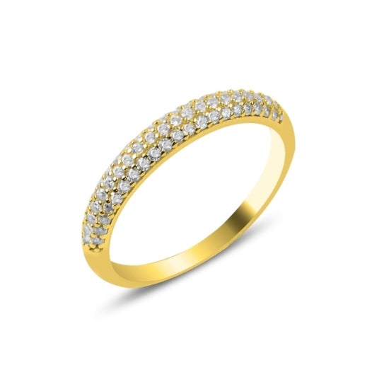 Scandinavian Silver Gold Plated Ring "Half Eternity"