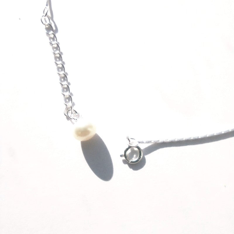 Sterling Silver Pearl Chain Anklet