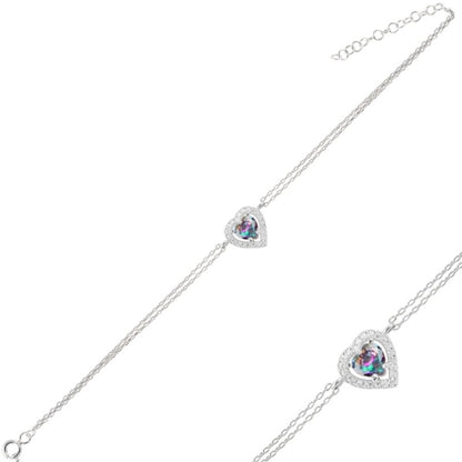 Sterling Silver Rhodium Plated Mystic Topaz Bracelet