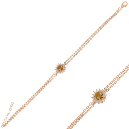 Sterling Silver Rose Gold Plated Zultanite Bracelet
