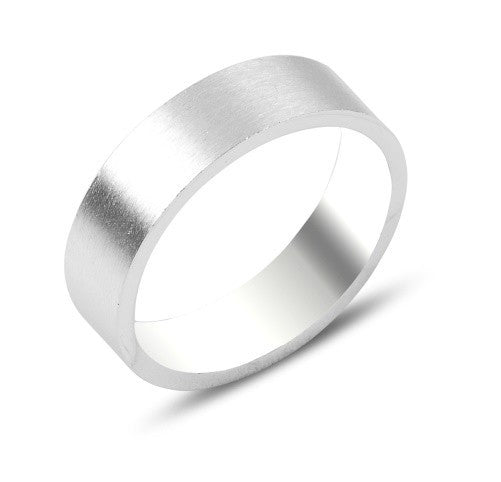 Sterling Silver Matte 6 mm Band Ring