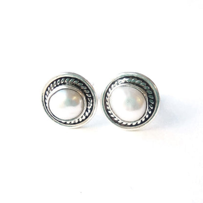 Sterling Silver Pearl Studs