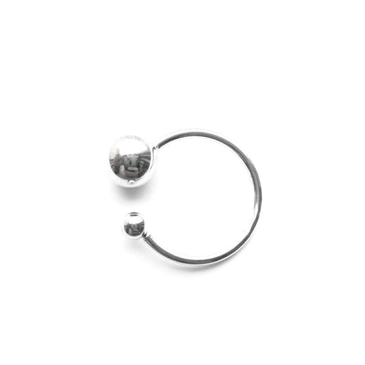 Sterling Silver Rhodium Plated Bead Ring