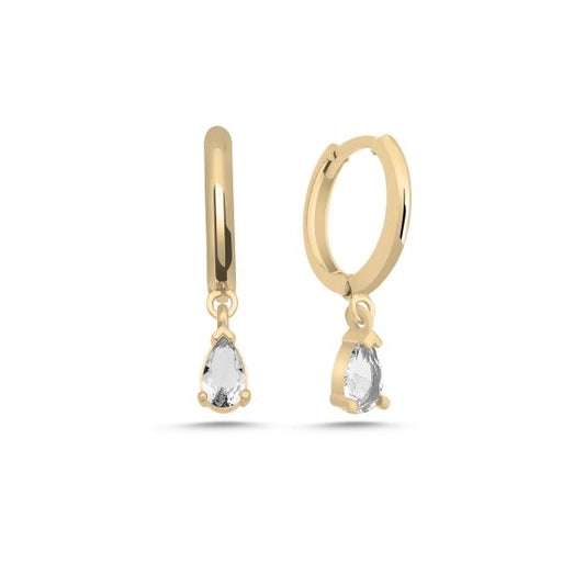 Sterling Silver Gold Plated Hoops with Charms 
