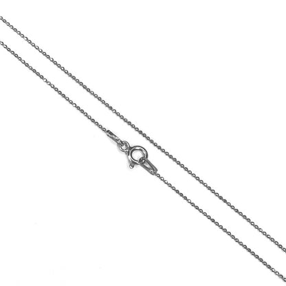 Sterling Silver Rhodium Plated 1 mm Ball Bead Chain