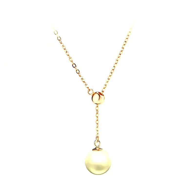 Sterling Silver Gold Plated Pearl Imitation Necklace