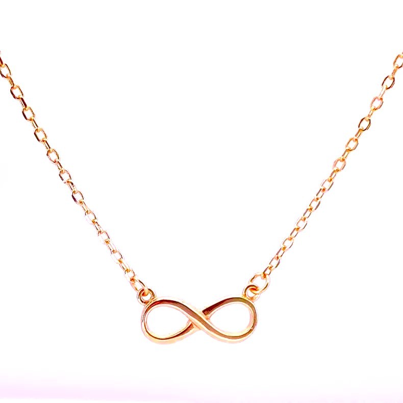 Sterling Silver Rose Gold Plated Infinity Necklace