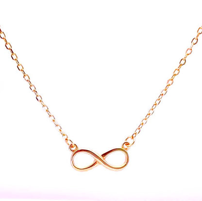 Sterling Silver Rose Gold Plated Infinity Necklace