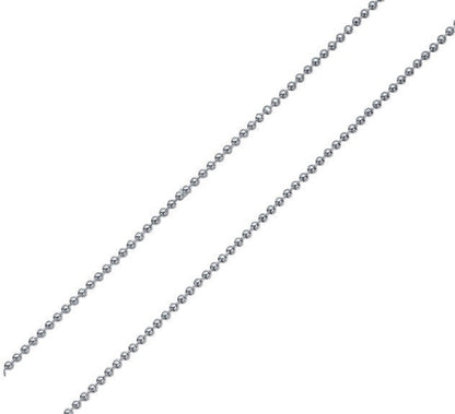 Sterling Silver Rhodium Plated 2 mm Ball Bead Chain