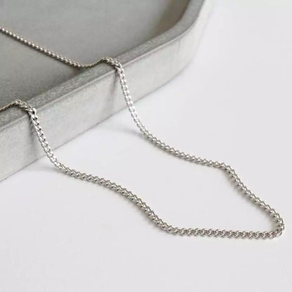 Sterling Silver Rhodium Plated 2.15 mm Curb Chain