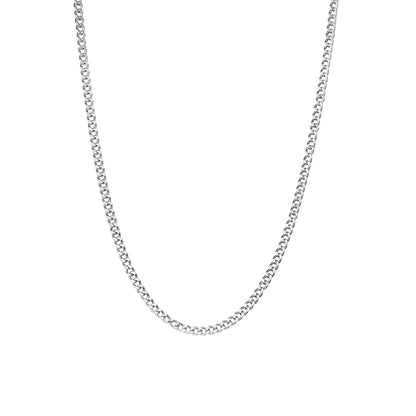 Sterling Silver Rhodium Plated 2.15 mm Curb Chain