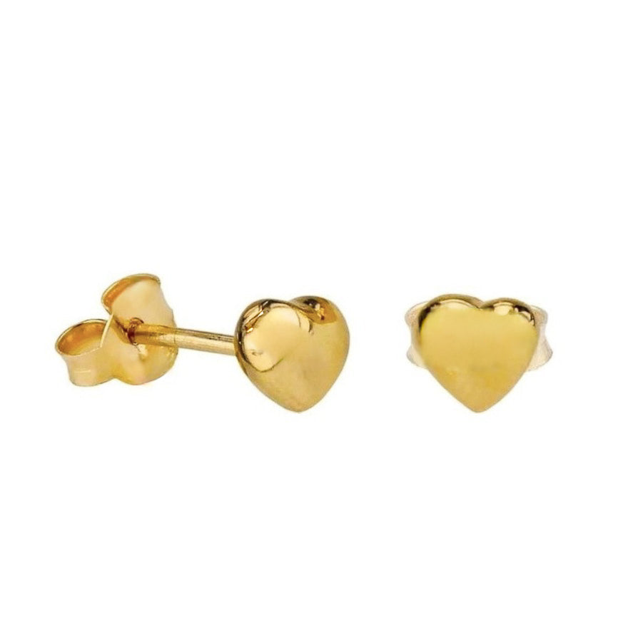 Sterling Silver Gold Plated Heart Studs