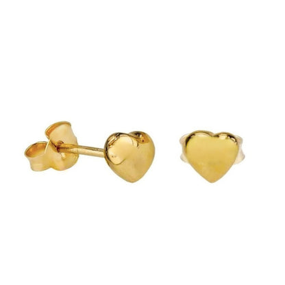 Sterling Silver Gold Plated Heart Studs