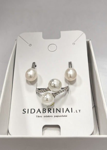 copy of Sidabrinės širdutės su opalu ir cirkono kristalais 0417