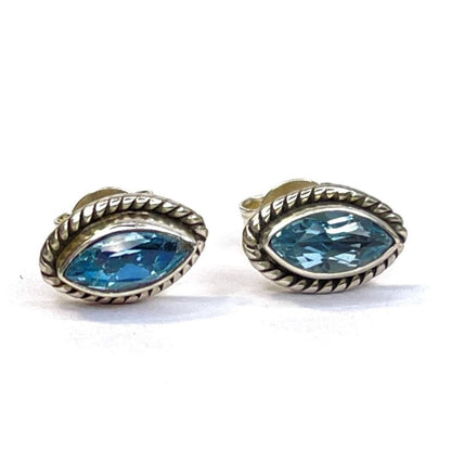 Sterling Silver Blue Topaz Studs