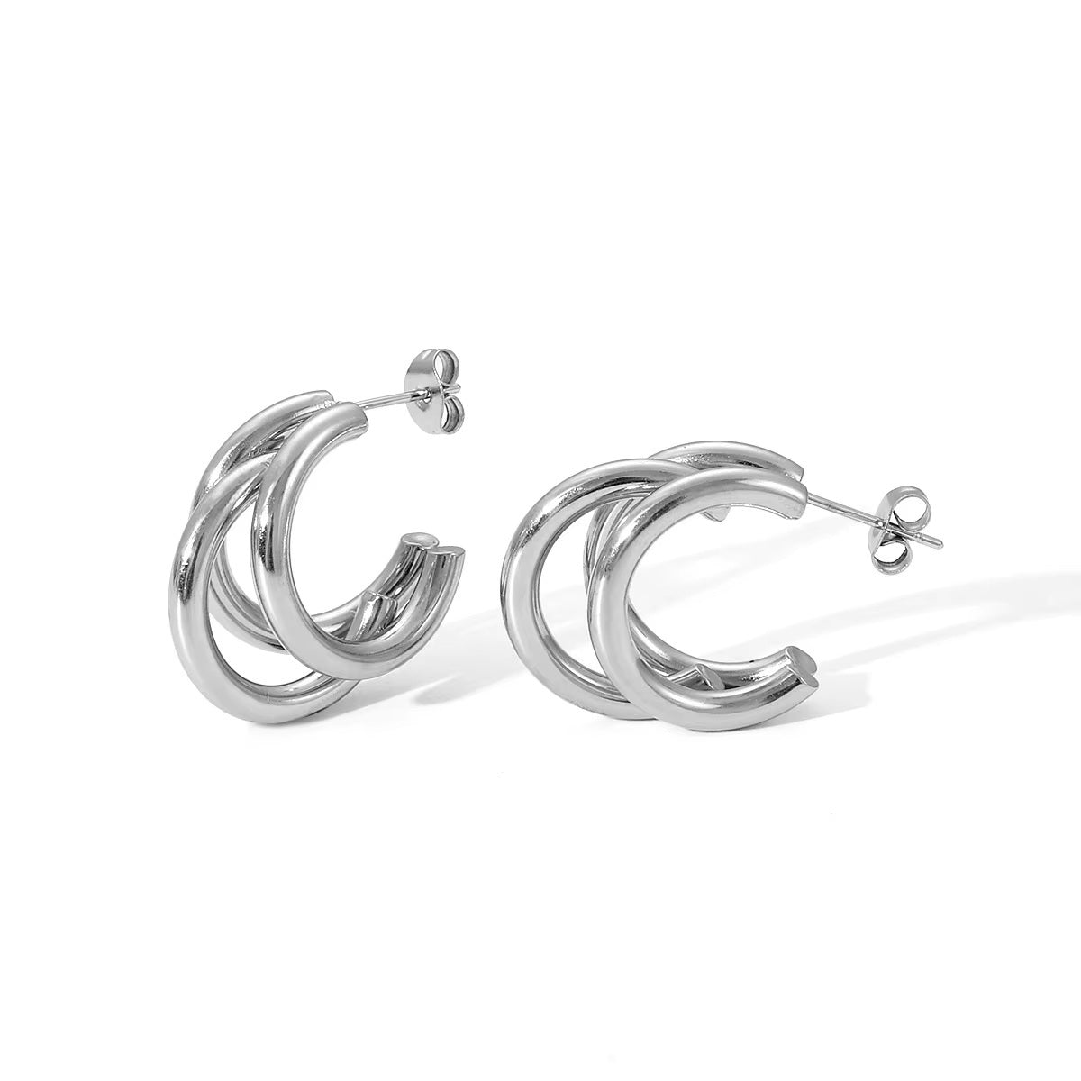 Auskarai "Triple Hoops"