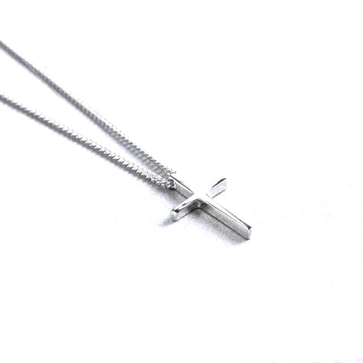 Sterling Silver Rhodium Plated Cross Necklace