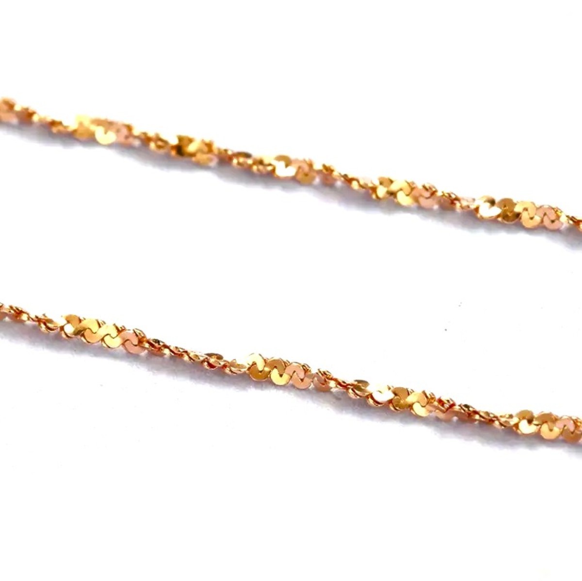 Sterling Silver Rose Gold Plated 40 - 45 cm Starry Chain