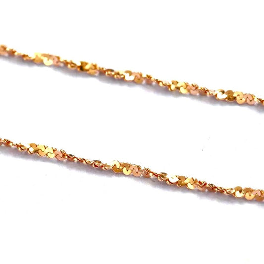 Sterling Silver Rose Gold Plated 40 - 45 cm Starry Chain