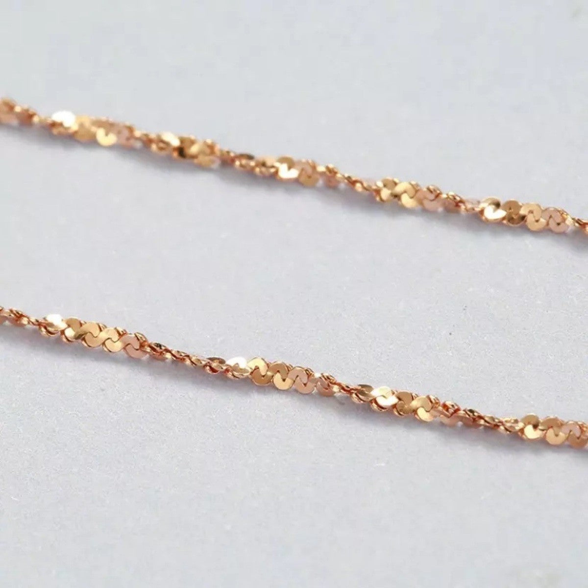 Sterling Silver Rose Gold Plated 40 - 45 cm Starry Chain