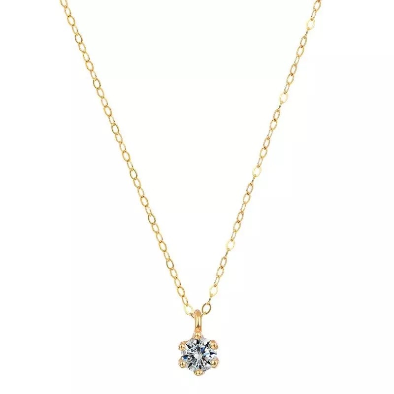 Sterling Silver Gold Plated CZ Necklace